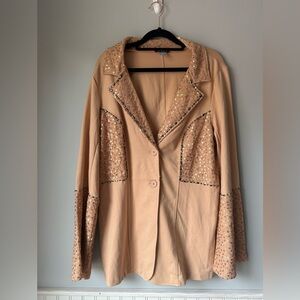 VENUS‎ Gold Sequin Accent blazer large